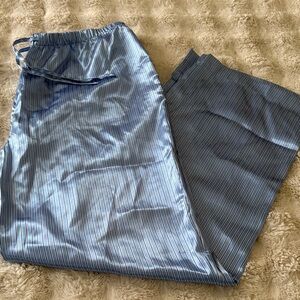 Adonna Women's silky Blue Striped pajama Pants size L